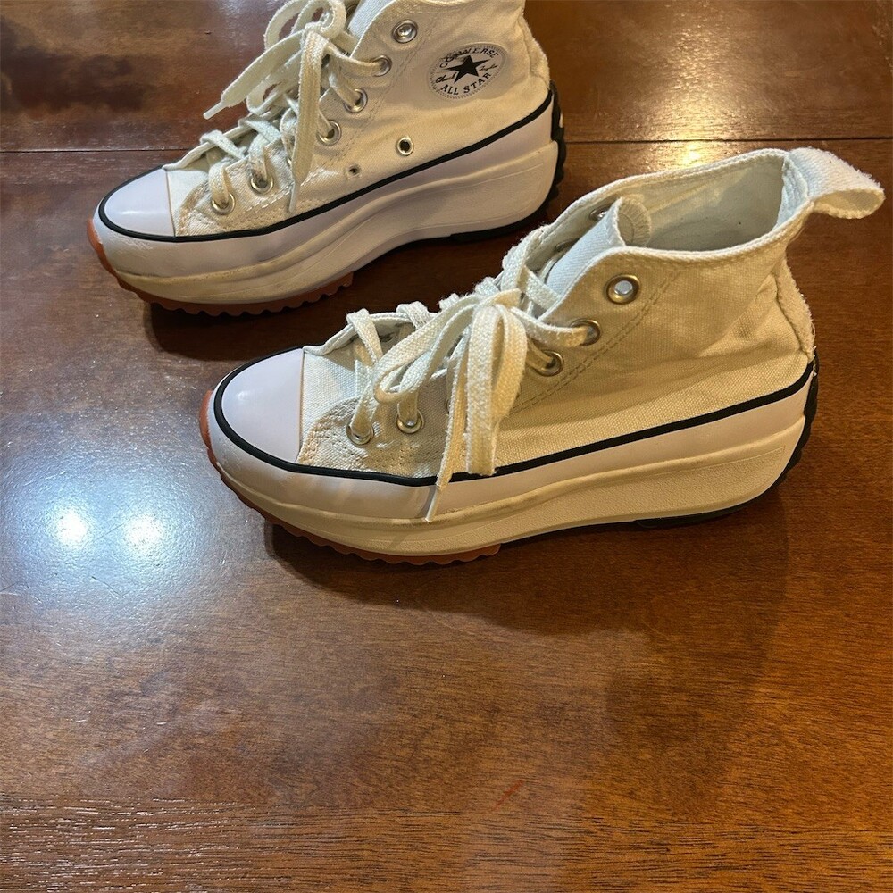 Converse Run Star Hike Hi Platform Sneakers White High Top Unisex 5.5